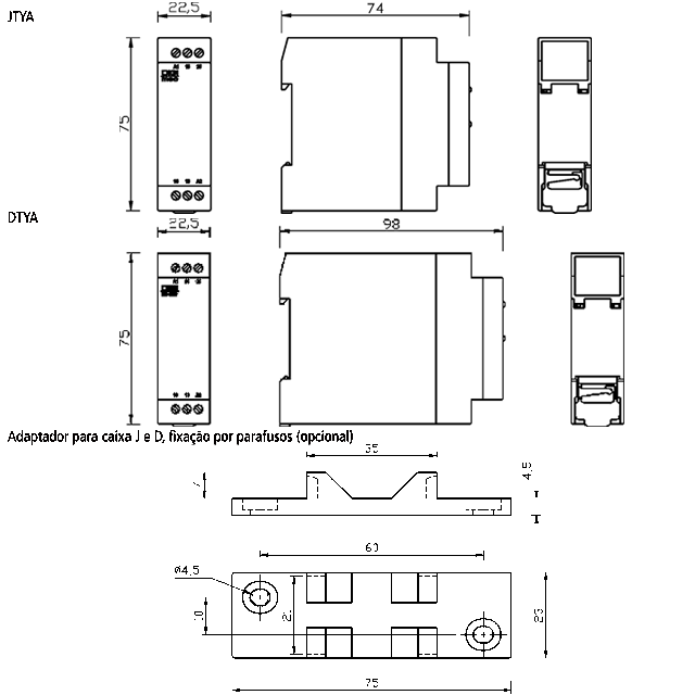 Rele Temporizador Estrella Triangulo 60seg. 220Vac Digimec - todoluz